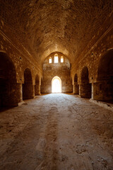Fortress of Al-Ukhaidir or Abbasid palace of Ukhaider in Iraq. Interior view.