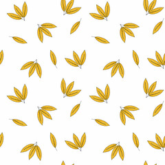 Color seamless pattern with leaves Autumn print