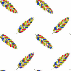 Color seamless pattern with leaves