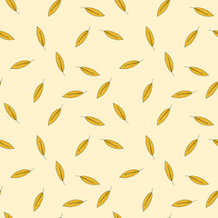 Seamless background with yellow leaves Autumn pattern