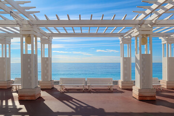 Promenade des Anglais in Nice overlooking the Mediterranean Sea