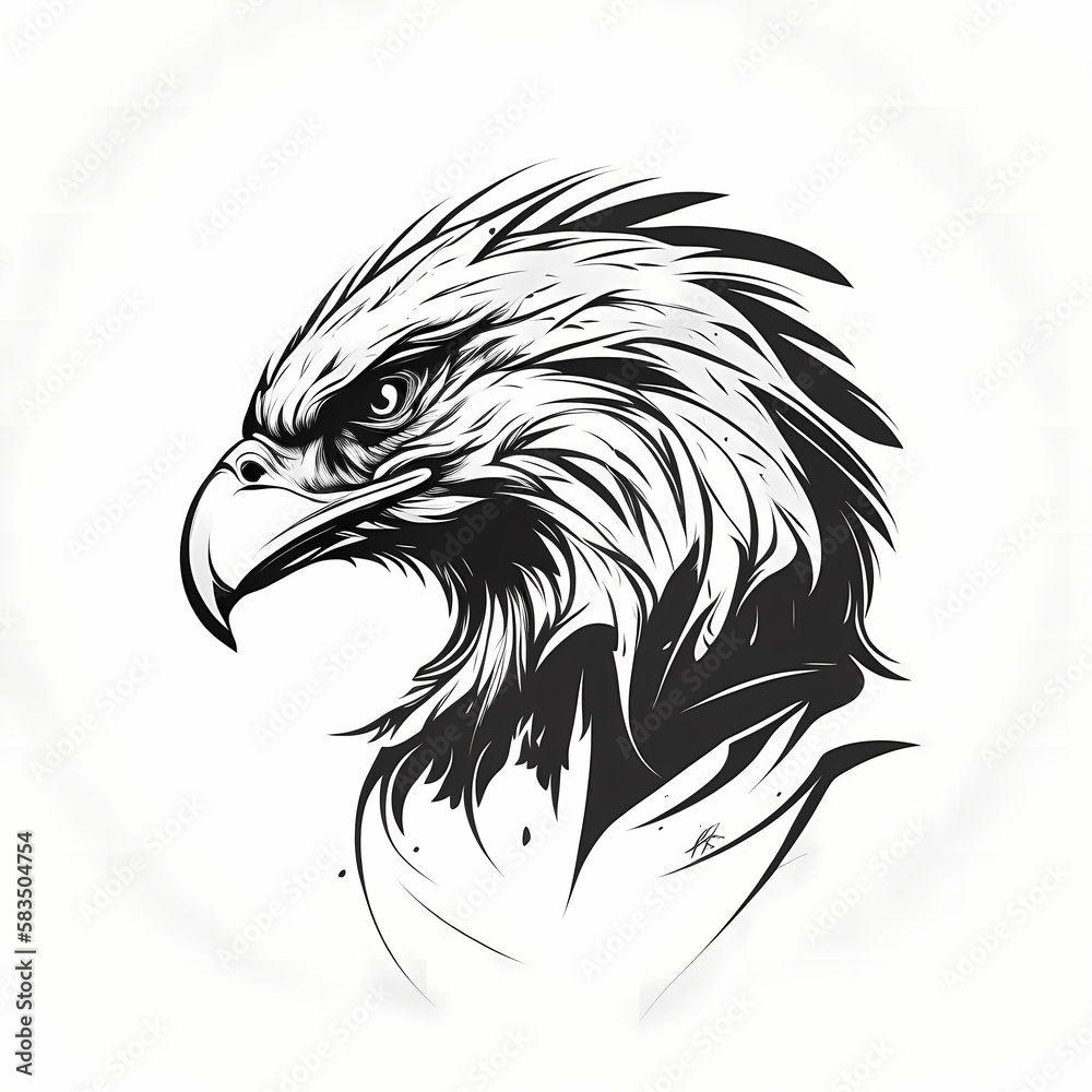 Canvas Prints Eagle Head Logo. Generative AI