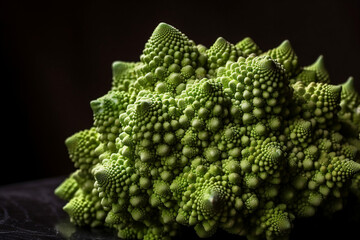 Close-up of romanesco, proximate fractal. Generative AI