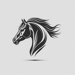 Naklejka na ściany i meble Horse Head Logo. Generative AI