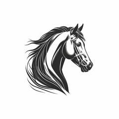Obraz na płótnie Canvas Horse Head Logo. Generative AI