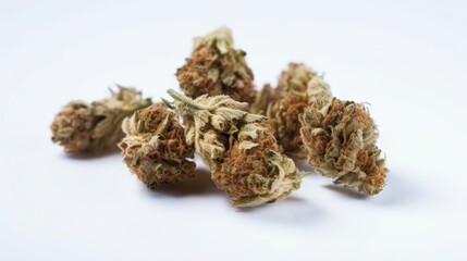Canabis Buds on White Background