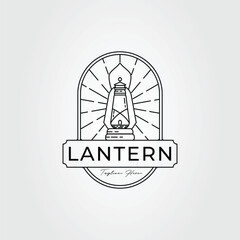vintage lantern or lamp light logo vector illustration design © rizka arishandy