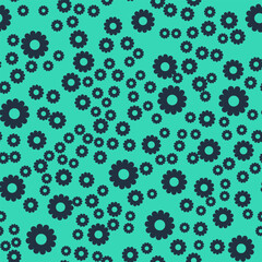 Black Flower icon isolated seamless pattern on green background. Sweet natural food. Vector