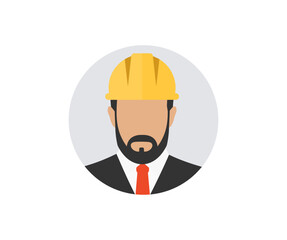 Construction engineer, Construction Worker, Employee, Labour logo design. Business Person Project Manager Architect. Maintenance by technician and construction worker vector design and illustration.
