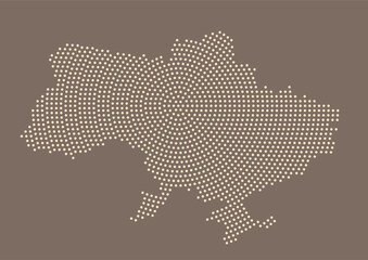 Dotted map of Ukraine. Vector illustration.