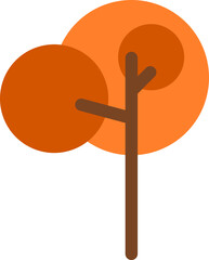 Orange tree leaves autamn season icon PNG