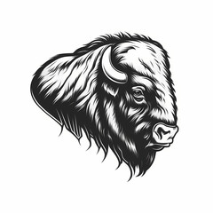 Bison head Logo. Generative AI