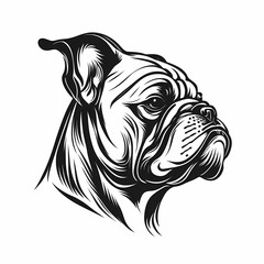Bulldog Head Logo. Generative AI