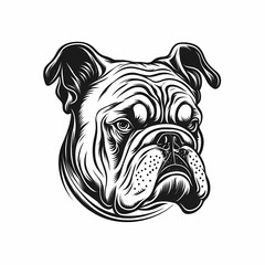 Bulldog Head Logo. Generative AI