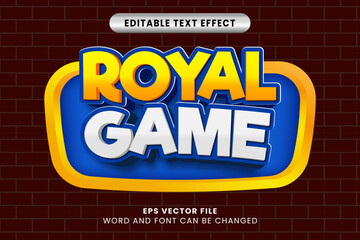 Royal game 3d vector editable text effect