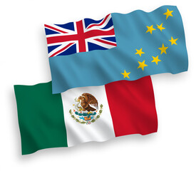 Flags of Mexico and Tuvalu on a white background