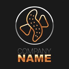 Line Served cucumber on a plate icon isolated on black background. Marine food. Colorful outline concept. Vector