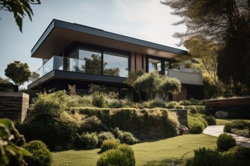 Illustration of a modern house - Created with generative AI
