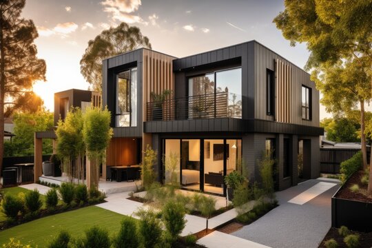 Illustration of a modern house - Created with generative AI
