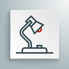 Line Table lamp icon isolated on white background. Colorful outline concept. Vector