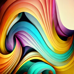 Colorful rainbow background 3D rendering. AI generation