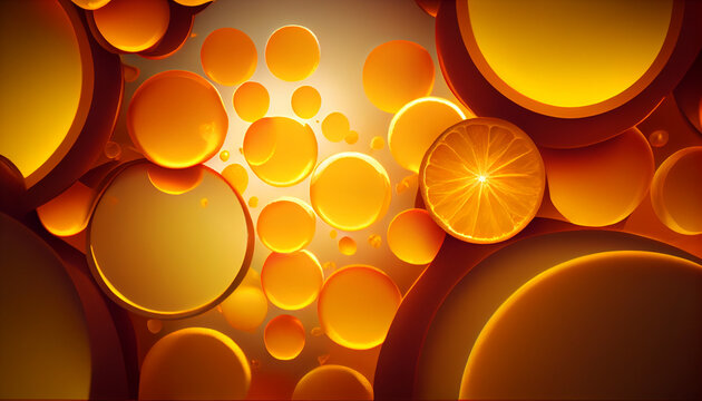 abstract background with orange  bubbles