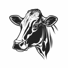 Holestein Cow Logo Isolated White. Generative AI