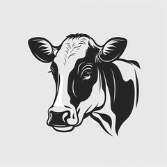 Holestein Cow Logo Isolated White. Generative AI