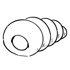 手描きのチョココロネ　白黒