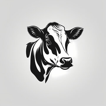 recommend clip art: Holestein Cow Logo Isolated White. Generative AI
