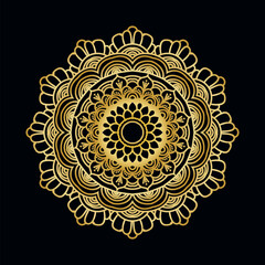 Luxury ornamental mandala vector design background in gold color
