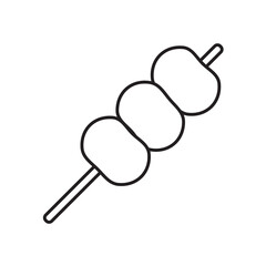 Dango, Japanese Traditional Sweet Black and White Icon