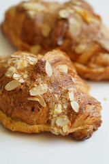 Fresh croissant background. French croissant