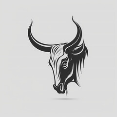 Long Horn Cattle Logo. Generative AI
