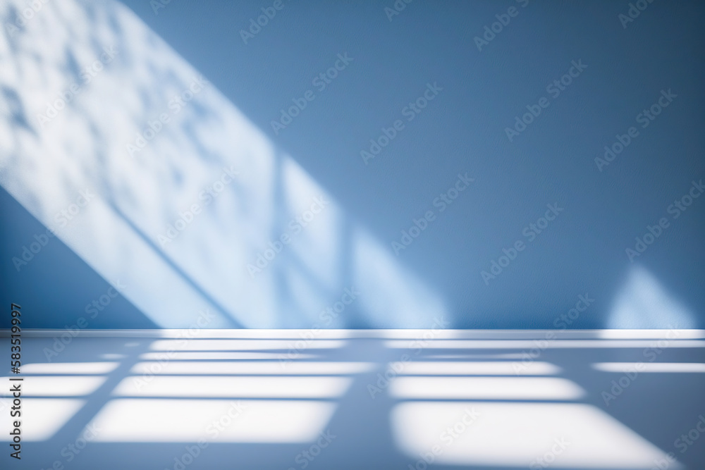 Canvas Prints light blue empty wall and smooth floor with interesting light glare. background for the presentation