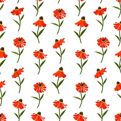 seamless pattern with Helenium autumnal flower background.Eps 10 