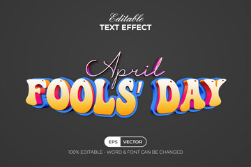 April fools day editable text effect colorful style.