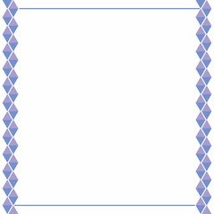 Frame or border. Violet and white background color with stripe line and triangle shapes. Suitable for social media.