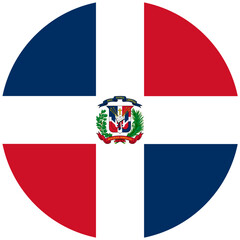 Dominican Republic flag button on white background