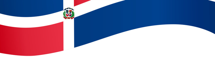 Dominican Republic  flag wave isolated on png or transparent background