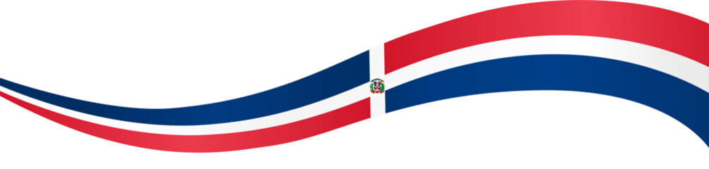 Dominican Republic  flag wave isolated on png or transparent background