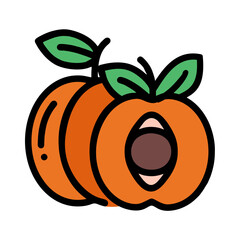 Illustration Vector Graphic of apricot fruit, food icon