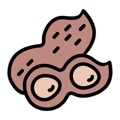 Illustration Vector Graphic of peanut fruit, fruit icon