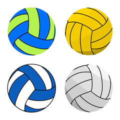 Vector illustration. Volleyball balls isolated on white background. 
