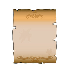 an old, yellowed, sheet of paper with an ornament