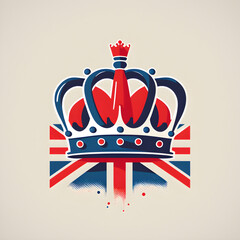 United Kingdom Royal Crown on Great Britain flag