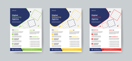 Corporate business, digital marketing agency flyer Brochure design, cover modern layout, annual report, poster, flyer in A4 template