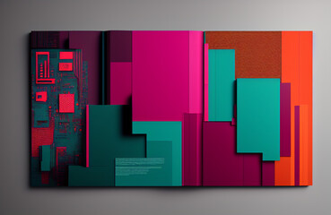 Photo of electronic components arranged on a vibrant red background