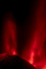 eruption of the volcano on the island of La Palma