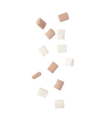 Falling marshmallow cutout, Png file.